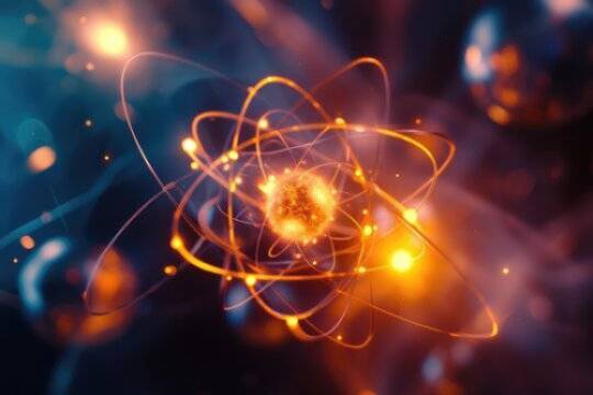 Colorful animated atom